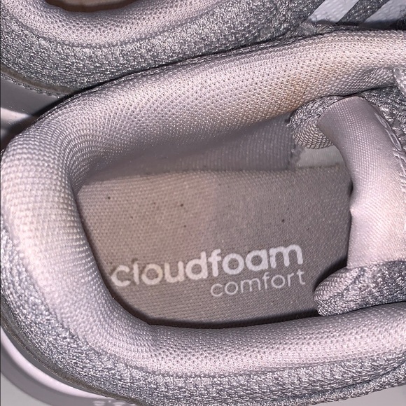 Adidas Cloudfoam Comfort Light Gray White Running Shoes Athletic Sneakers 6.5 - Picture 11 of 16